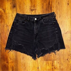 American Eagle Outfitters Black Distressed Jean Shorts